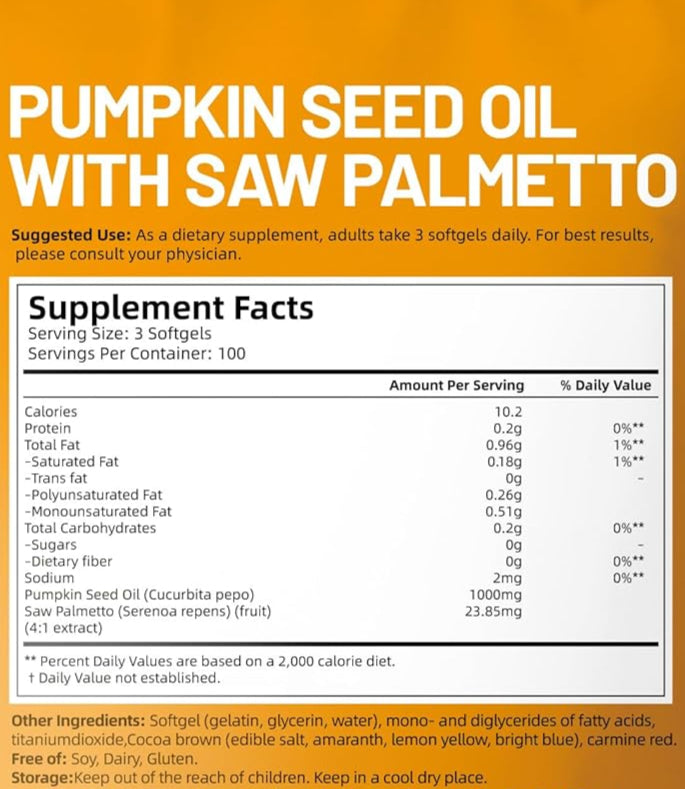 Natural Pumpkin Seed Oil Softgels